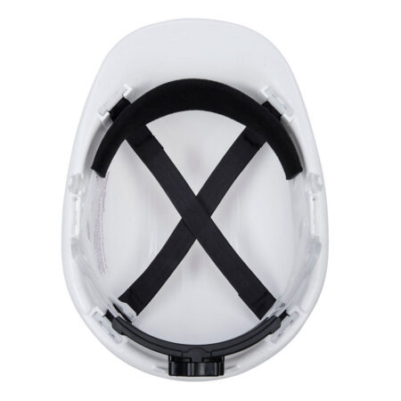 Portwest PS57 - Expertbase Wheel Ratchet Non-Vented Safety Helmet White | Yellow - Image 2