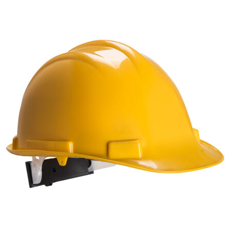 Portwest PS57 - Expertbase Wheel Ratchet Non-Vented Safety Helmet White | Yellow - Image 3