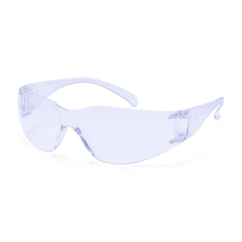 PW32 - Wrap Around Safety Glasses Black | Mirror | Clear/Orange | Black arms | Clear