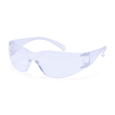 PW32 - Wrap Around Safety Glasses Black | Mirror | Clear/Orange | Black arms | Clear - Image 1