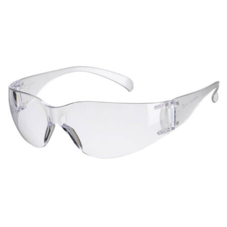 PW32 - Wrap Around Safety Glasses Black | Mirror | Clear/Orange | Black arms | Clear - Image 2