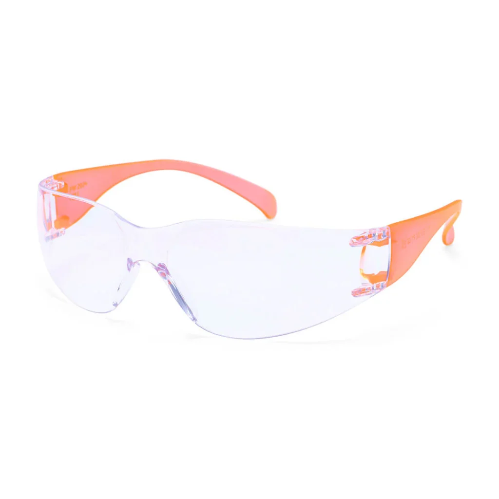 PW32 - Wrap Around Safety Glasses Black | Mirror | Clear/Orange | Black arms | Clear