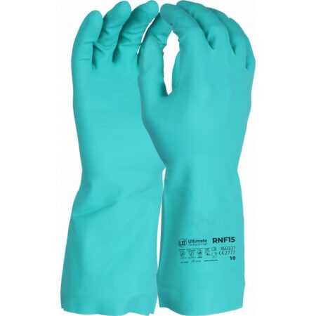 RNF15 Green Premium Nitrile Chemical Gauntlet Gloves