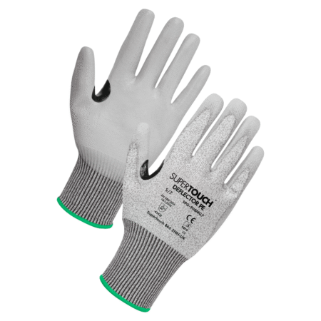 Supertouch Deflector PE Cut Level E PU Coated Safety Gloves