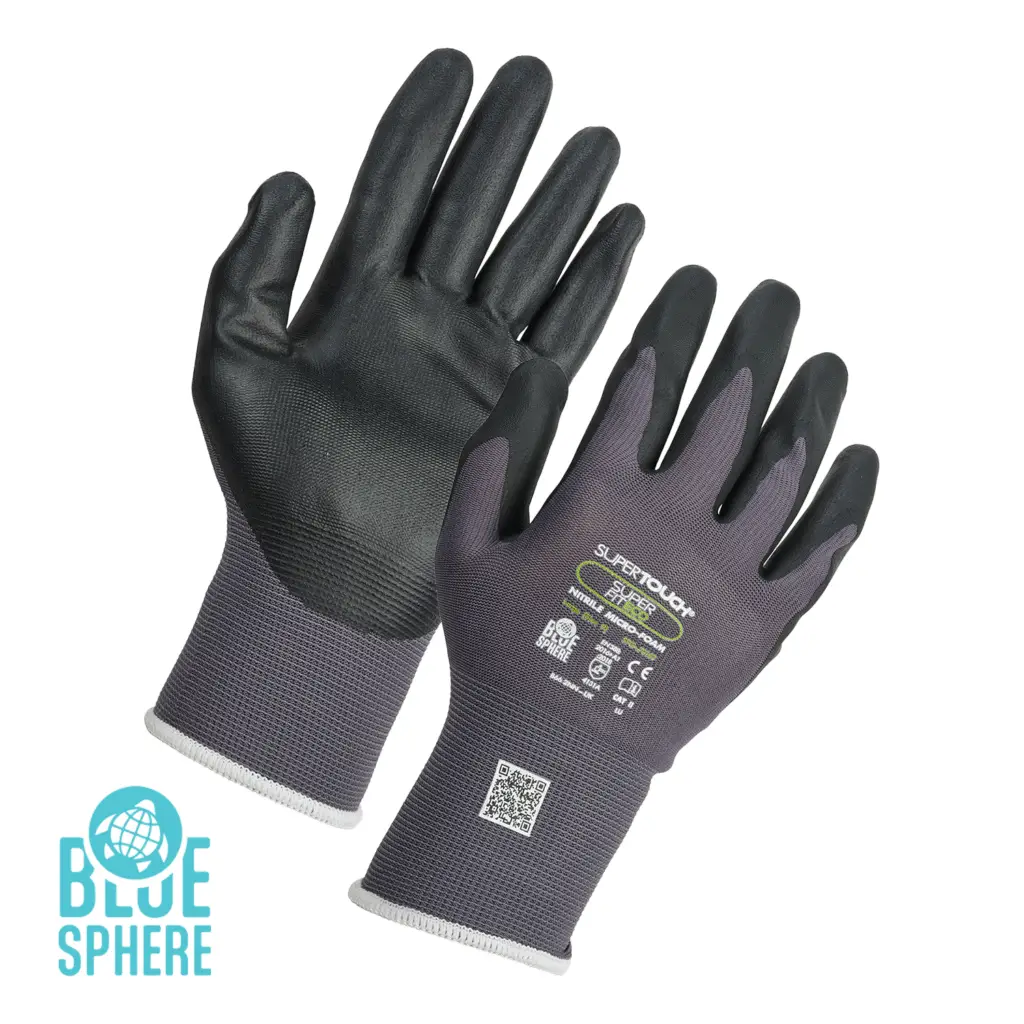 Superfit 15 Gauge Eco Nitrile Micro Foam Gloves EN 388 levels 4-1-3-1-A