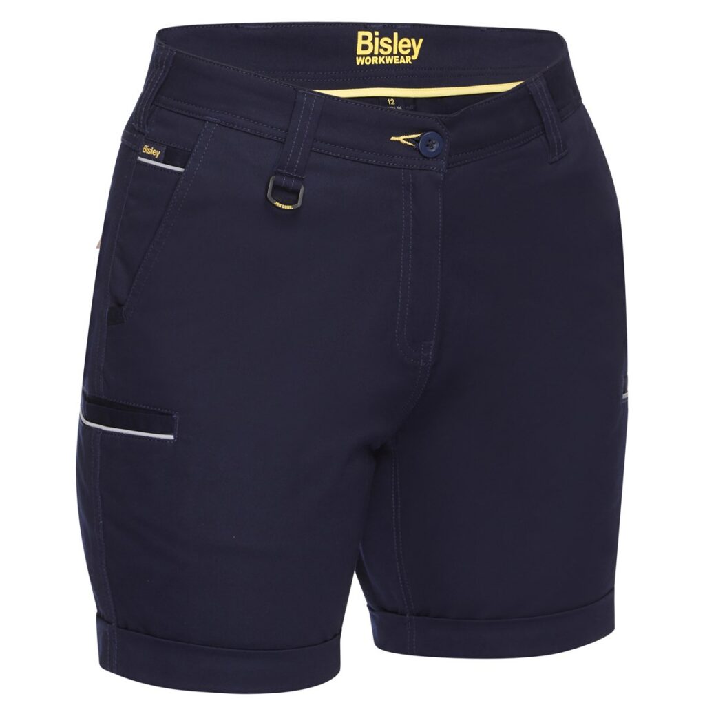 BISLEY, BSHL1015 WOMEN'S STRETCH COTTON SHORTS Navy or Black
