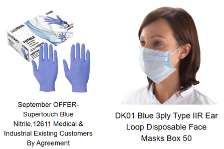 FREE EXISTING CUSTOMER OFFER-Supertouch Blue Nitrile,12611 & Medical DK01 Mask box