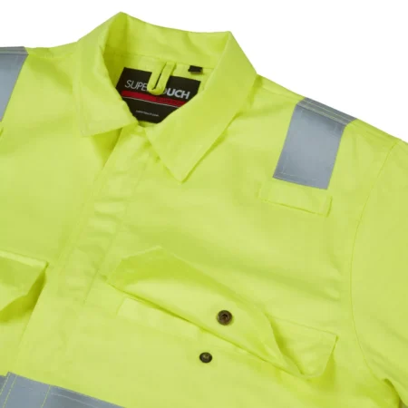 Weld-Tex® Hi-Vis FR Anti-Static Yellow/Navy Coverall 98% Cotton / 2% Carbon, 280gsm - Image 4
