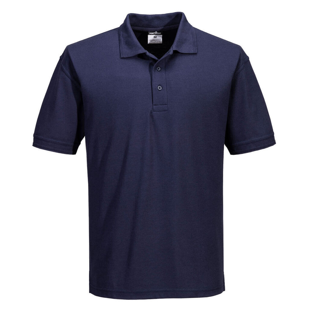 Portwest B210 - Naples Polo Shirt S/S Black polycotton fabric