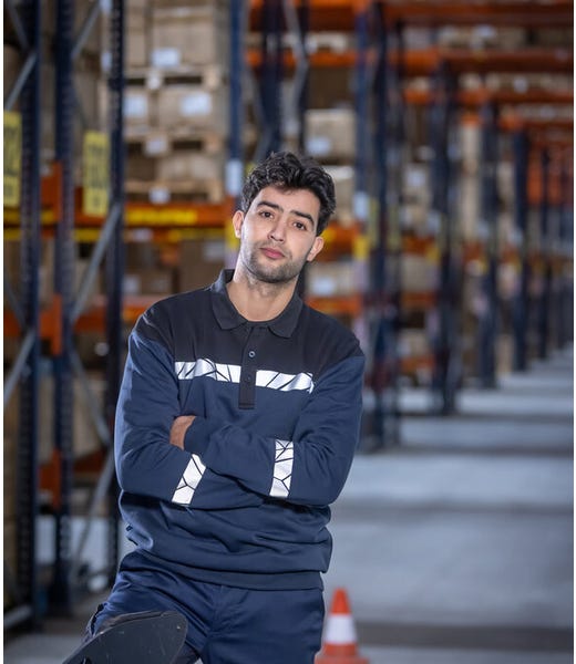 ProJob Workwear Progression 7100 Long Sleeve Polo Sweatshirt