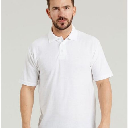 UCC003 - UCC Everyday Polo 50% Cotton, 50% Polyester-White - Image 1