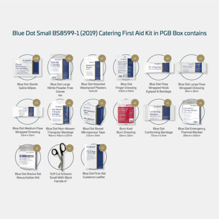 S9C Blue Dot Small 10 Person BS 8599-1 (2019) Catering First Aid Kit in PGB Box - Image 2