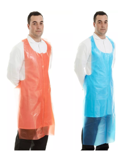 Supertouch 50 Micron PE Aprons Flat-Packed 2 lengths  40412 69x122cm, 40413 69x138cm