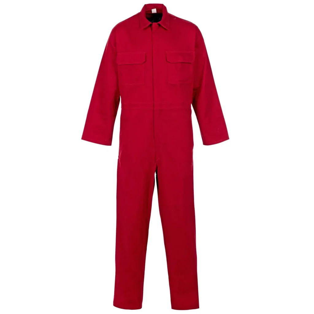 Weld-Tex® FR Basic RED 320g flame retardant 100% cotton drill Coverall  A1+A2 B1 C1 F1