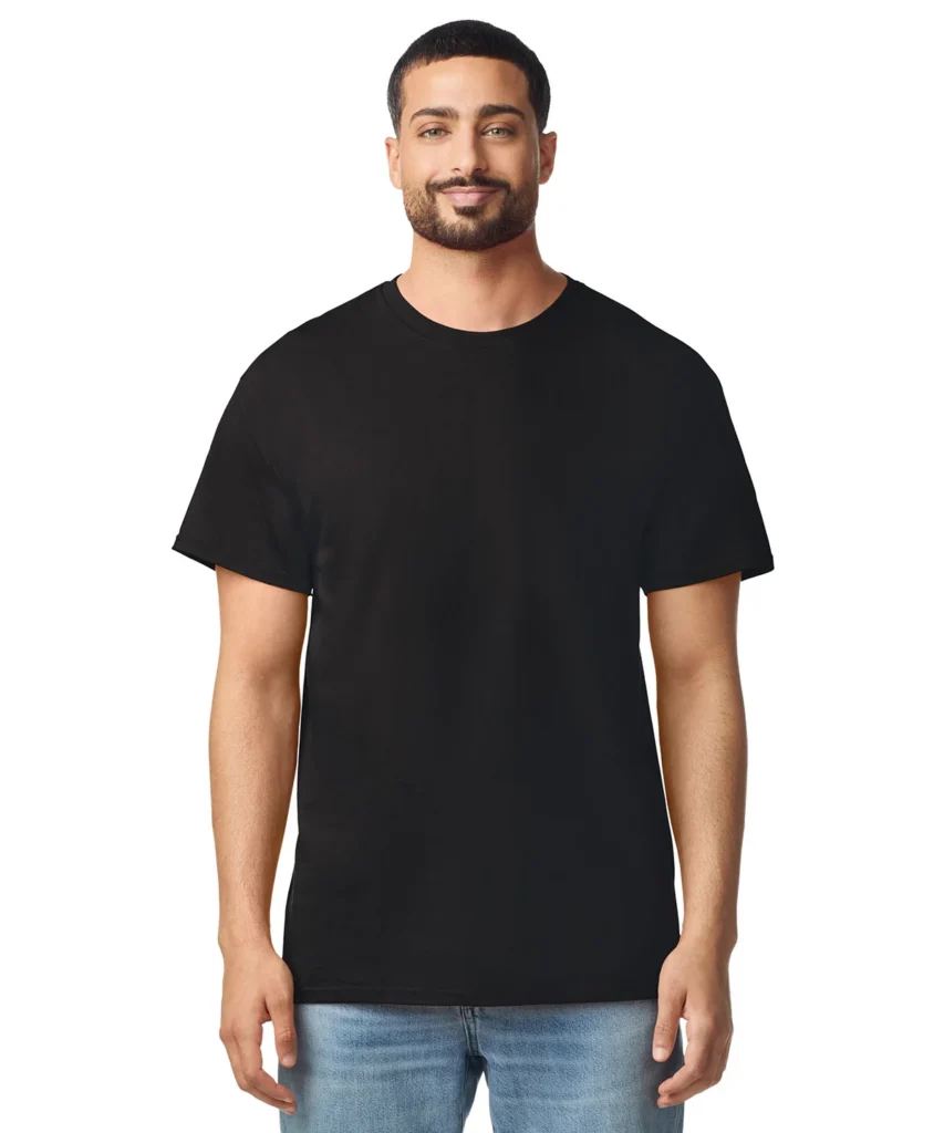 GILDAN 3000 Light Cotton Adult T-Shirt Weight: 150g/m² (white 145g/m²)  100% Cotton Black