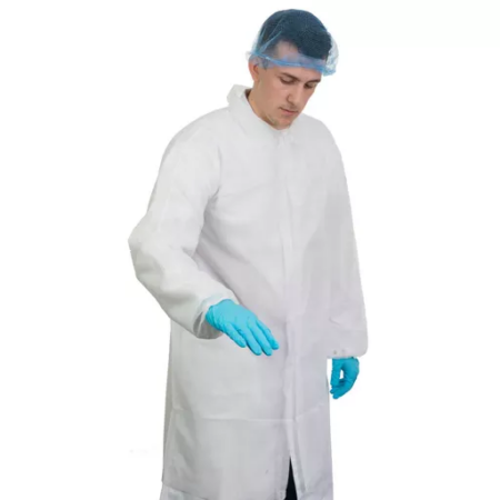 17C01 Supertouch Velcro Non-Woven Coats With Elasticated Cuffs