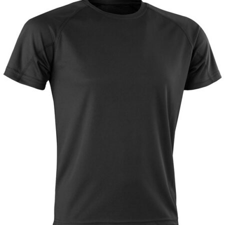 Spiro S287X Performance Aircool tee Black 100% Cool Polyester