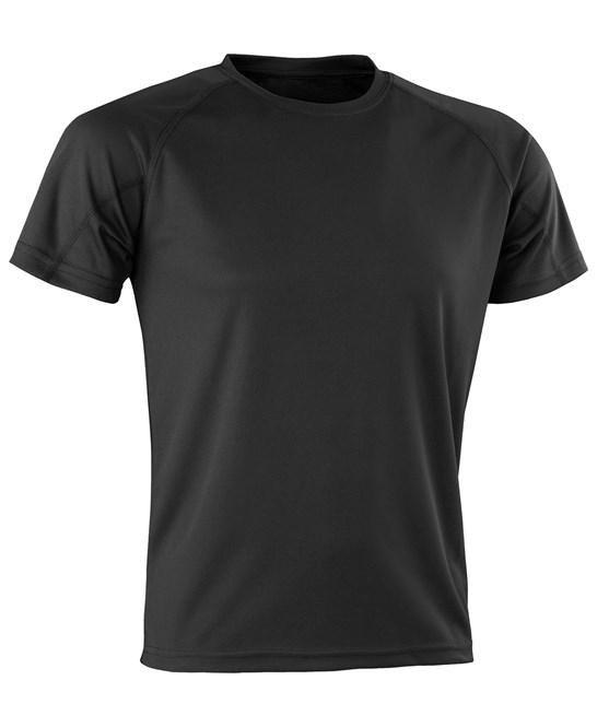 Spiro S287X Performance Aircool tee Black 100% Cool Polyester